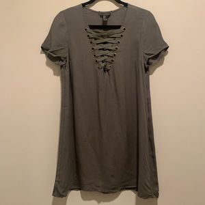 Forever 21 Army Green Lace Up Dress - Size Women’s Small